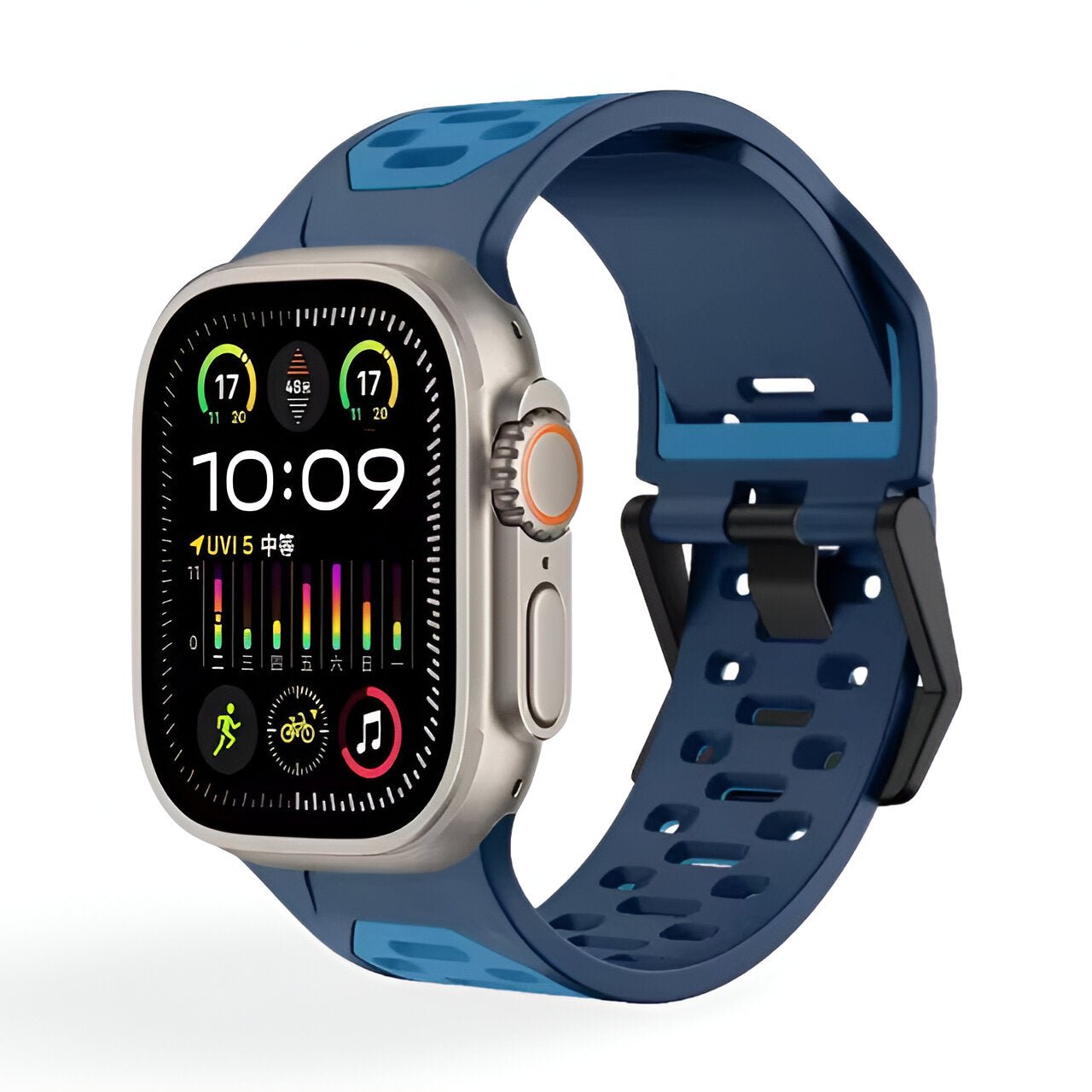 Bracelet de montre connectée, Apple Watch, en silicone solide, pour homme, modèle Toron - La Boutique du Bracelet