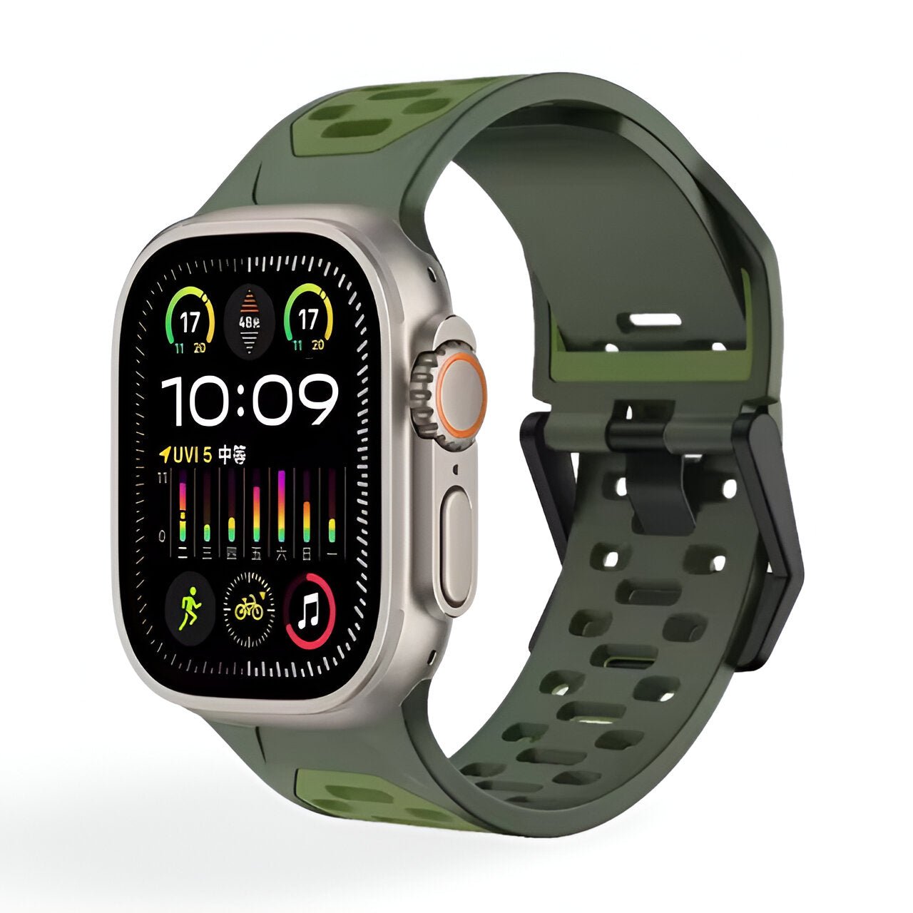 Bracelet de montre connectée, Apple Watch, en silicone solide, pour homme, modèle Toron - La Boutique du Bracelet