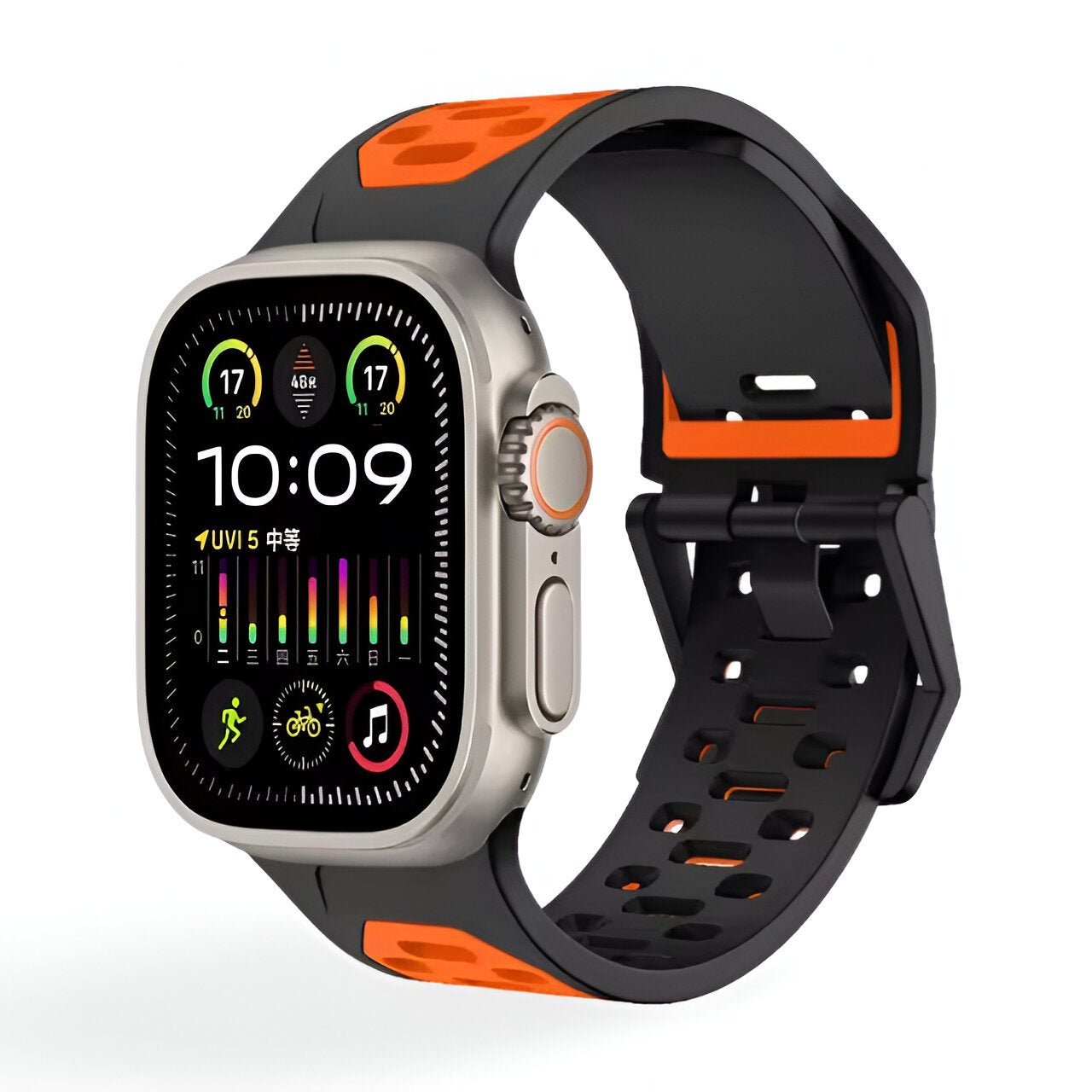 Bracelet de montre connectée, Apple Watch, en silicone solide, pour homme, modèle Toron - La Boutique du Bracelet