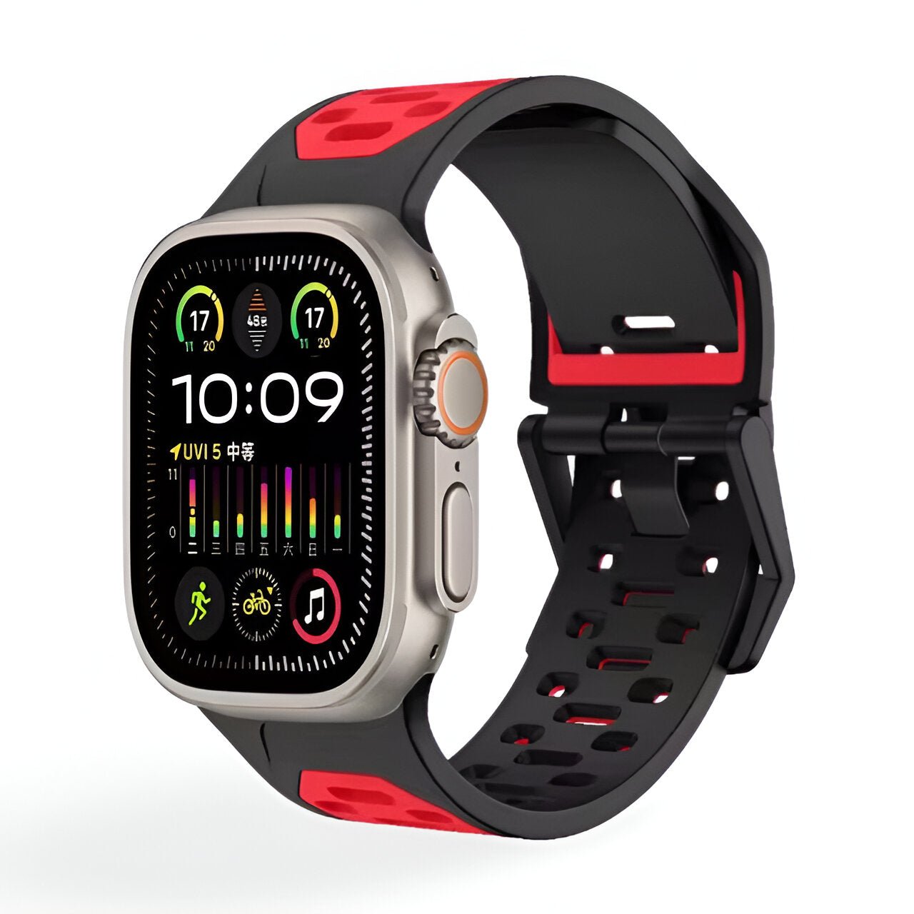 Bracelet de montre connectée, Apple Watch, en silicone solide, pour homme, modèle Toron - La Boutique du Bracelet