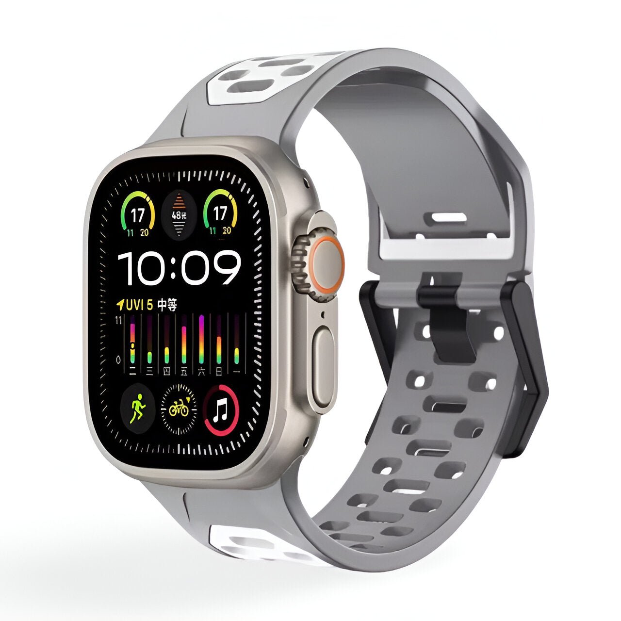 Bracelet de montre connectée, Apple Watch, en silicone solide, pour homme, modèle Toron - La Boutique du Bracelet