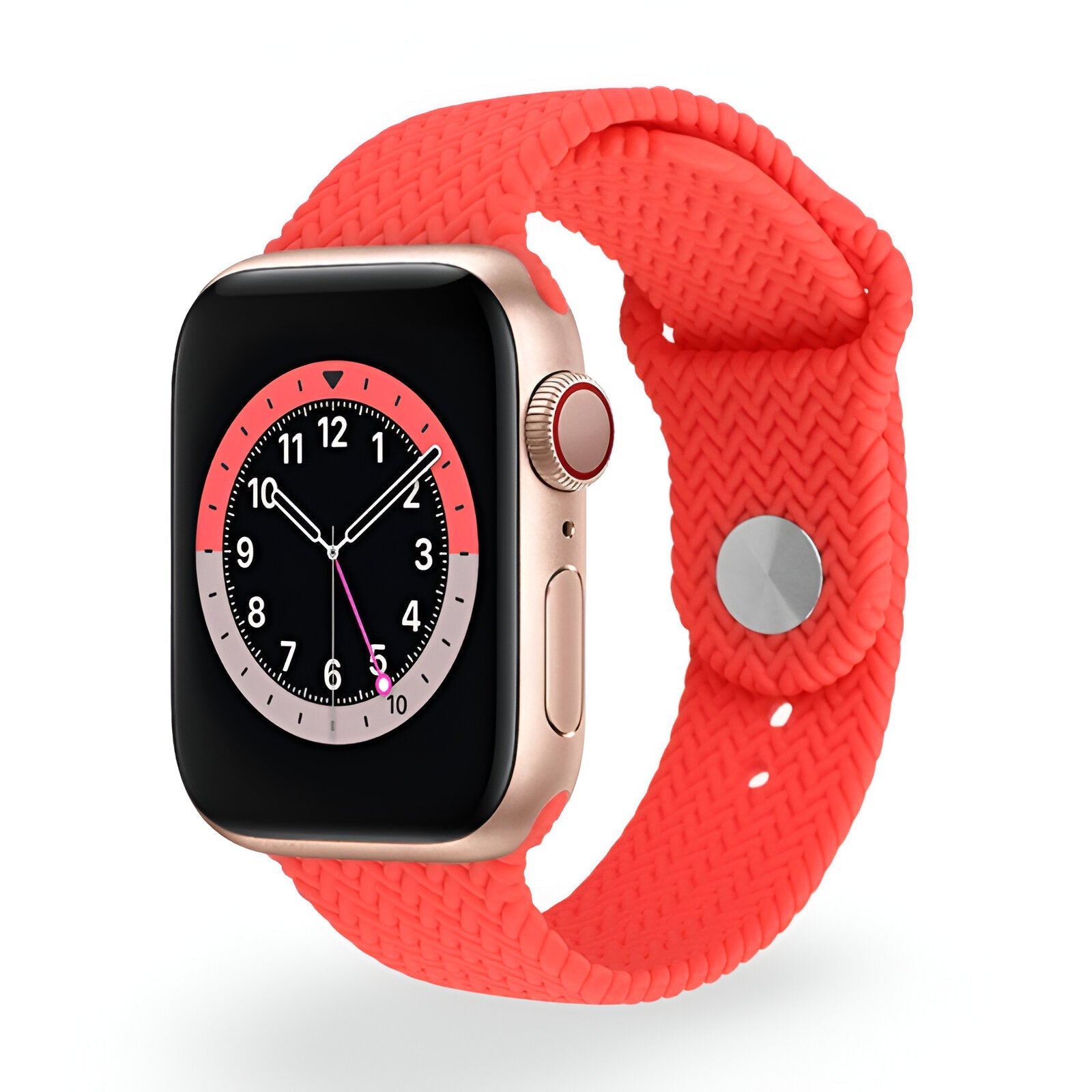 Bracelet de montre connectée, Apple Watch, en silicone tressé, pour femme, modèle Uma - La Boutique du Bracelet