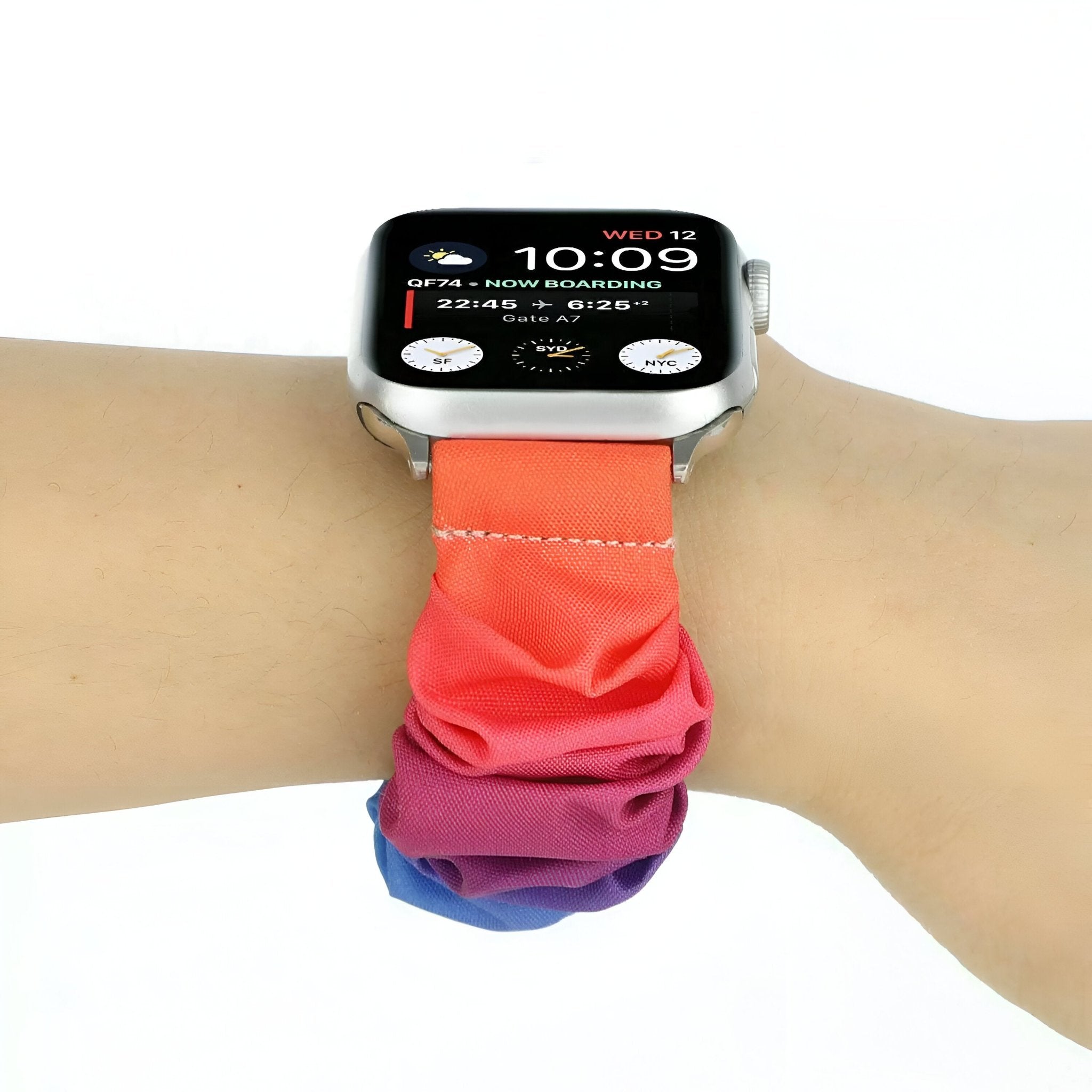 Bracelet de montre connectée, Apple Watch, en tissus élastique imprimé, pour femme, modèle Jynara - La Boutique du Bracelet