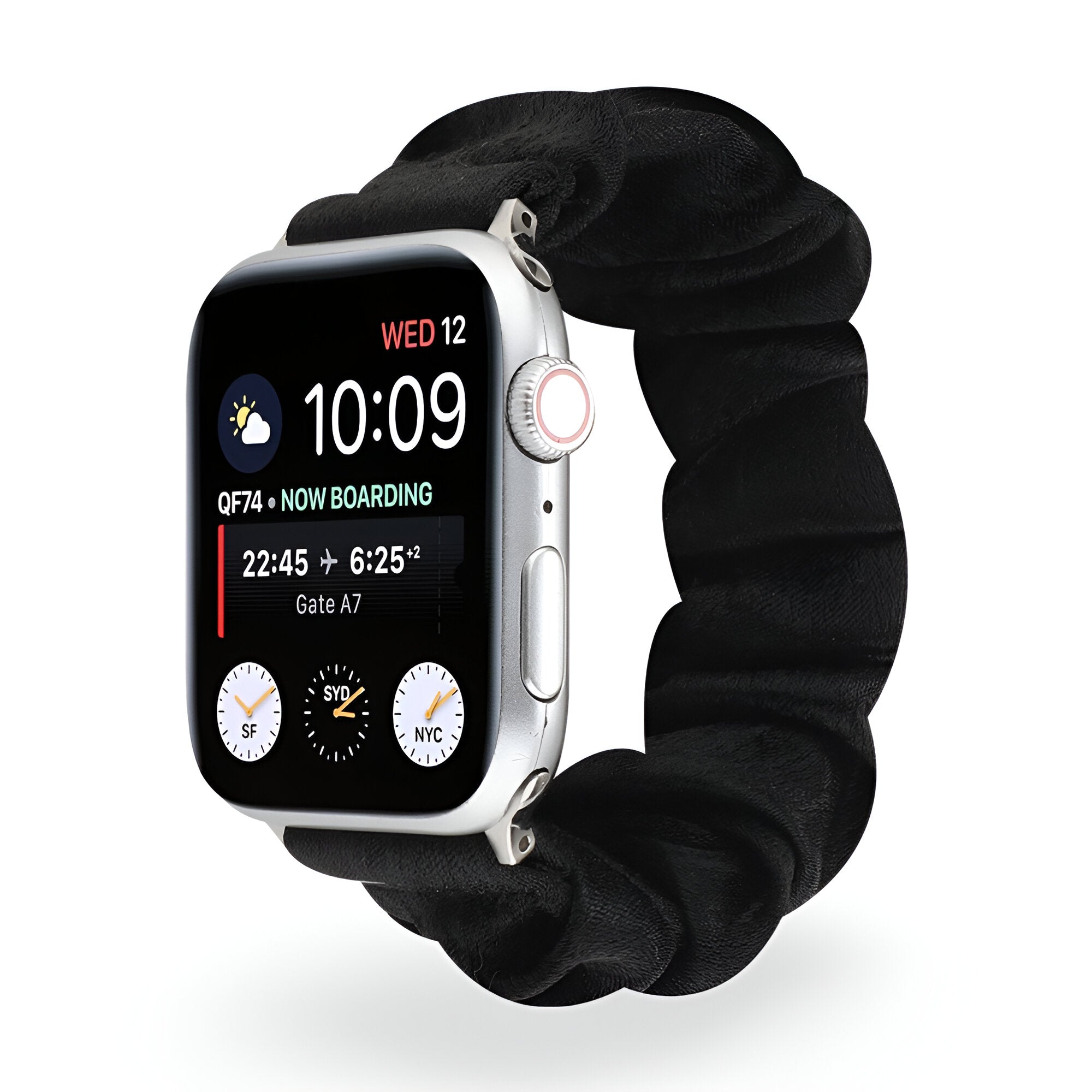 Bracelet de montre connectée, Apple Watch, en tissus élastique, pour femme, modèle Nyssara - La Boutique du Bracelet