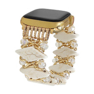 Bracelet de montre connectée, Apple Watch, pierres naturelles épaisses et solides, pour femme, modèle Lancarna - La Boutique du Bracelet
