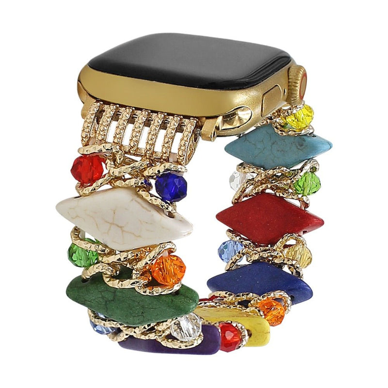 Bracelet de montre connectée, Apple Watch, pierres naturelles épaisses et solides, pour femme, modèle Lancarna - La Boutique du Bracelet