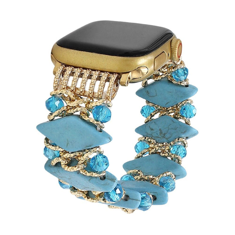 Bracelet de montre connectée, Apple Watch, pierres naturelles épaisses et solides, pour femme, modèle Lancarna - La Boutique du Bracelet