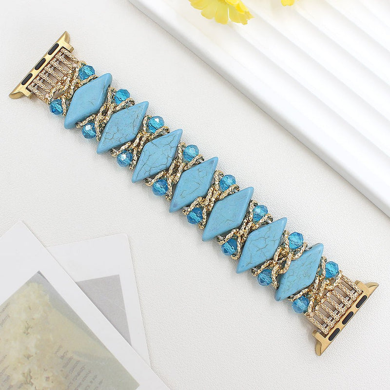 Bracelet de montre connectée, Apple Watch, pierres naturelles épaisses et solides, pour femme, modèle Lancarna - La Boutique du Bracelet