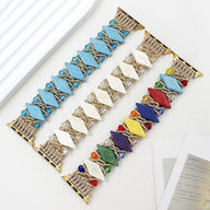 Bracelet de montre connectée, Apple Watch, pierres naturelles épaisses et solides, pour femme, modèle Lancarna - La Boutique du Bracelet