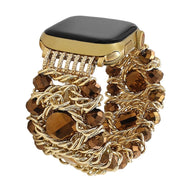 Bracelet de montre connectée, Apple Watch, pierres naturelles scintillantes alliées, pour femme, modèle Athéna - La Boutique du Bracelet