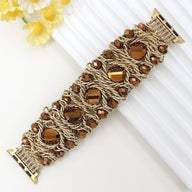 Bracelet de montre connectée, Apple Watch, pierres naturelles scintillantes alliées, pour femme, modèle Athéna - La Boutique du Bracelet