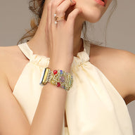 Bracelet de montre connectée, Apple Watch, pierres naturelles scintillantes alliées, pour femme, modèle Athéna - La Boutique du Bracelet