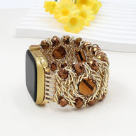 Bracelet de montre connectée, Apple Watch, pierres naturelles scintillantes alliées, pour femme, modèle Athéna - La Boutique du Bracelet