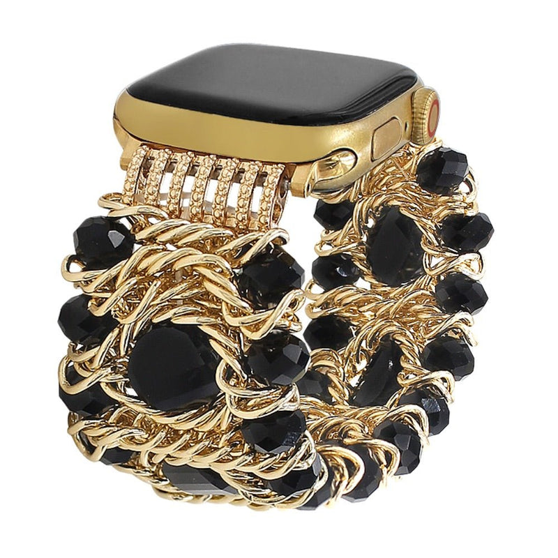 Bracelet de montre connectée, Apple Watch, pierres naturelles scintillantes alliées, pour femme, modèle Athéna - La Boutique du Bracelet