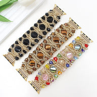 Bracelet de montre connectée, Apple Watch, pierres naturelles scintillantes alliées, pour femme, modèle Athéna - La Boutique du Bracelet