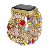 Bracelet de montre connectée, Apple Watch, pierres naturelles scintillantes alliées, pour femme, modèle Athéna - La Boutique du Bracelet
