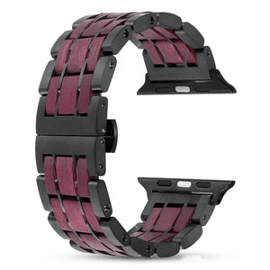 Bracelet de montre connectée en bois, Apple Watch, élégance naturelle, pour homme, modèle Erwan - La Boutique du Bracelet