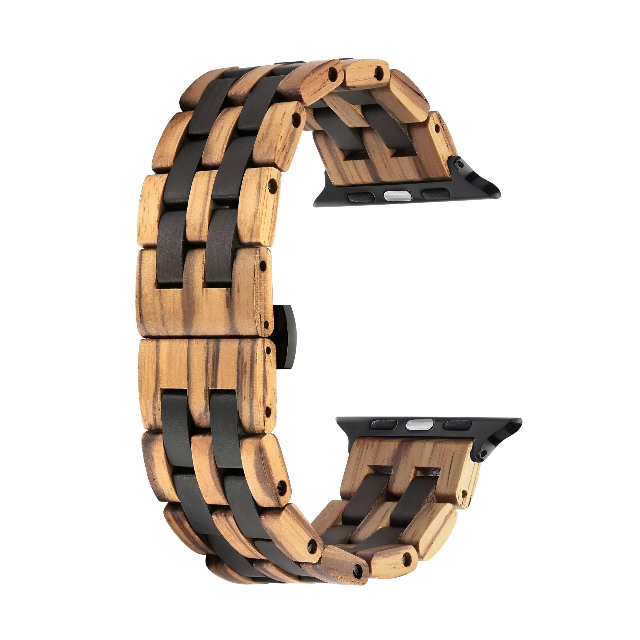 Bracelet de montre connectée en bois, Apple Watch, élégance naturelle, pour homme, modèle Pascal - La Boutique du Bracelet