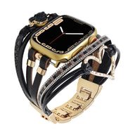Bracelet de montre connectée multi - rangs, Apple Watch, orné d'un cœur et d'une pierre, pour femme, modèle Lazara - La Boutique du Bracelet