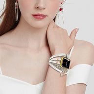 Bracelet de montre connectée multi - rangs, Apple Watch, orné d'un cœur et d'une pierre, pour femme, modèle Lazara - La Boutique du Bracelet