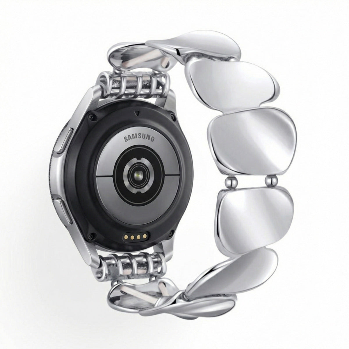 Wide Mesh Mirror-Effect Watch Bracelet, Gold or Silver Finish, Jindelle Model