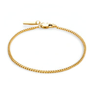 Bracelet fin en acier inoxydable doré, chaîne maille cuban avec fermoir lobster, modèle Giovanni.