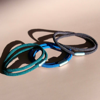 Bracciale doppio cordoncino in nylon, morbido e di tendenza, unisex, modello Jin