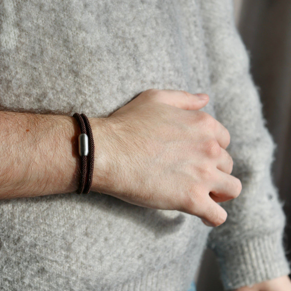 Bracciale doppio cordoncino in nylon, morbido e di tendenza, unisex, modello Jin