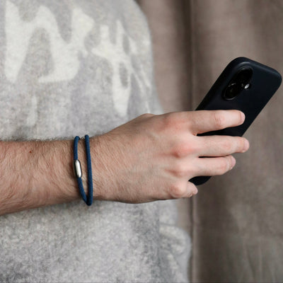 Bracciale doppio cordoncino in nylon, morbido e di tendenza, unisex, modello Jin