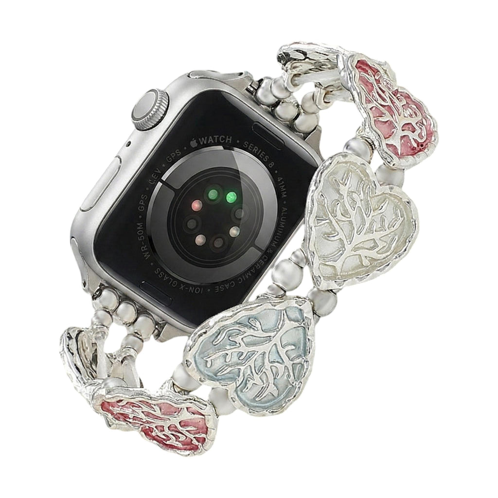 Elastic Apple Watch Bracelet, Heart with Integrated Tree of Life Design, Everyday Comfort, Women's Jewelry, Cabra Model