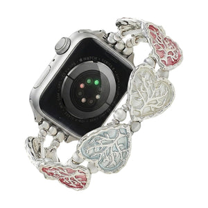 Elastic Apple Watch Bracelet, Heart with Integrated Tree of Life Design, Everyday Comfort, Women's Jewelry, Cabra Model