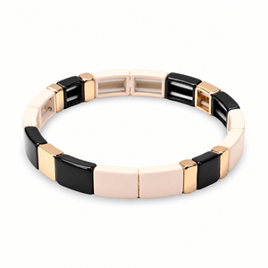 Packshot studio bracelet Calypso style 9, maillons émail multicolores.