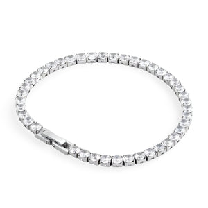Bracelet élégant en titane et pierres de zircon, modèle Louvenia - La Boutique du Bracelet