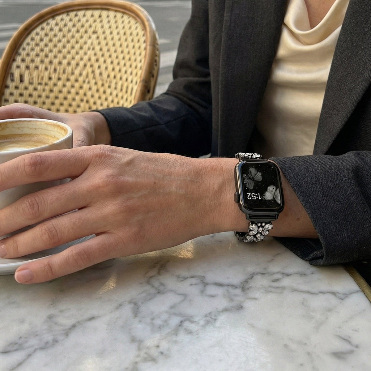 Apple Watch Bracelet, Parina model for women, butterfly links set with zircons