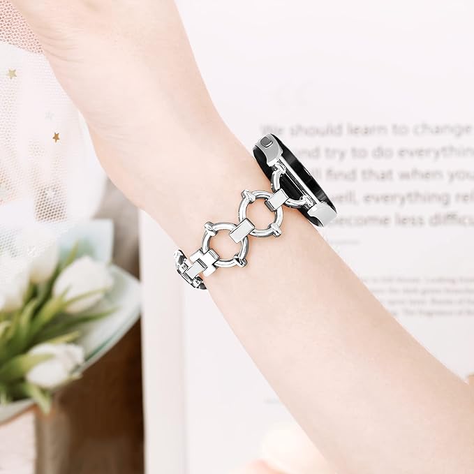 Bracelet en acier inoxydable chic, pour montre connectée, maillons ajustable, pour Samsung Galaxy Watch, modèle Minelus - La Boutique du Bracelet