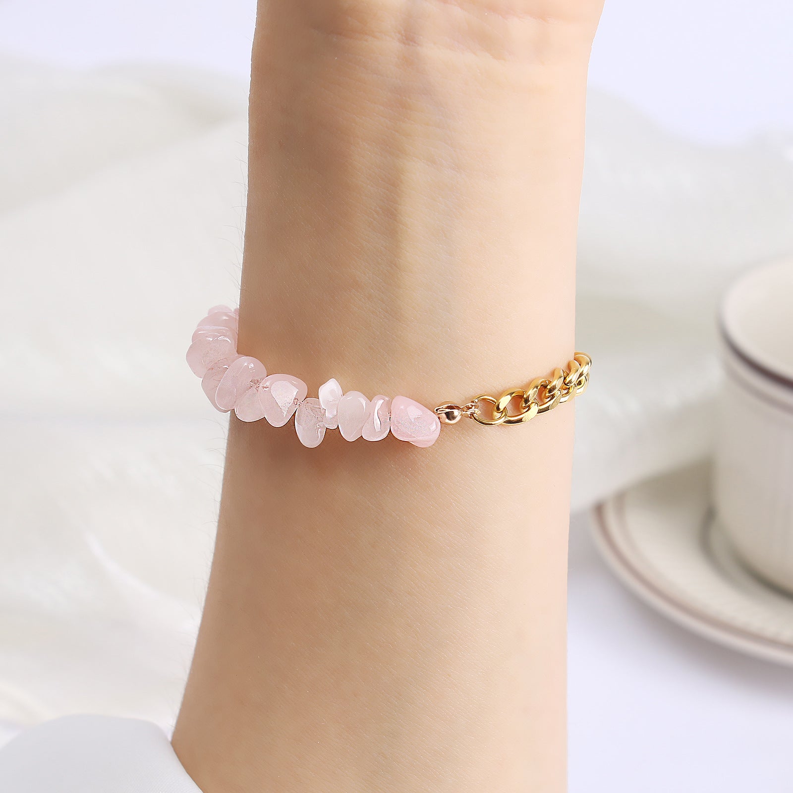 Bracelet en acier inoxydable et pierres naturelles, pour femme, modèle Ziana - La Boutique du Bracelet