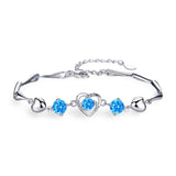 Bracelet en argent pur pour femme, charm coeur, modèle Stacy - La Boutique du Bracelet