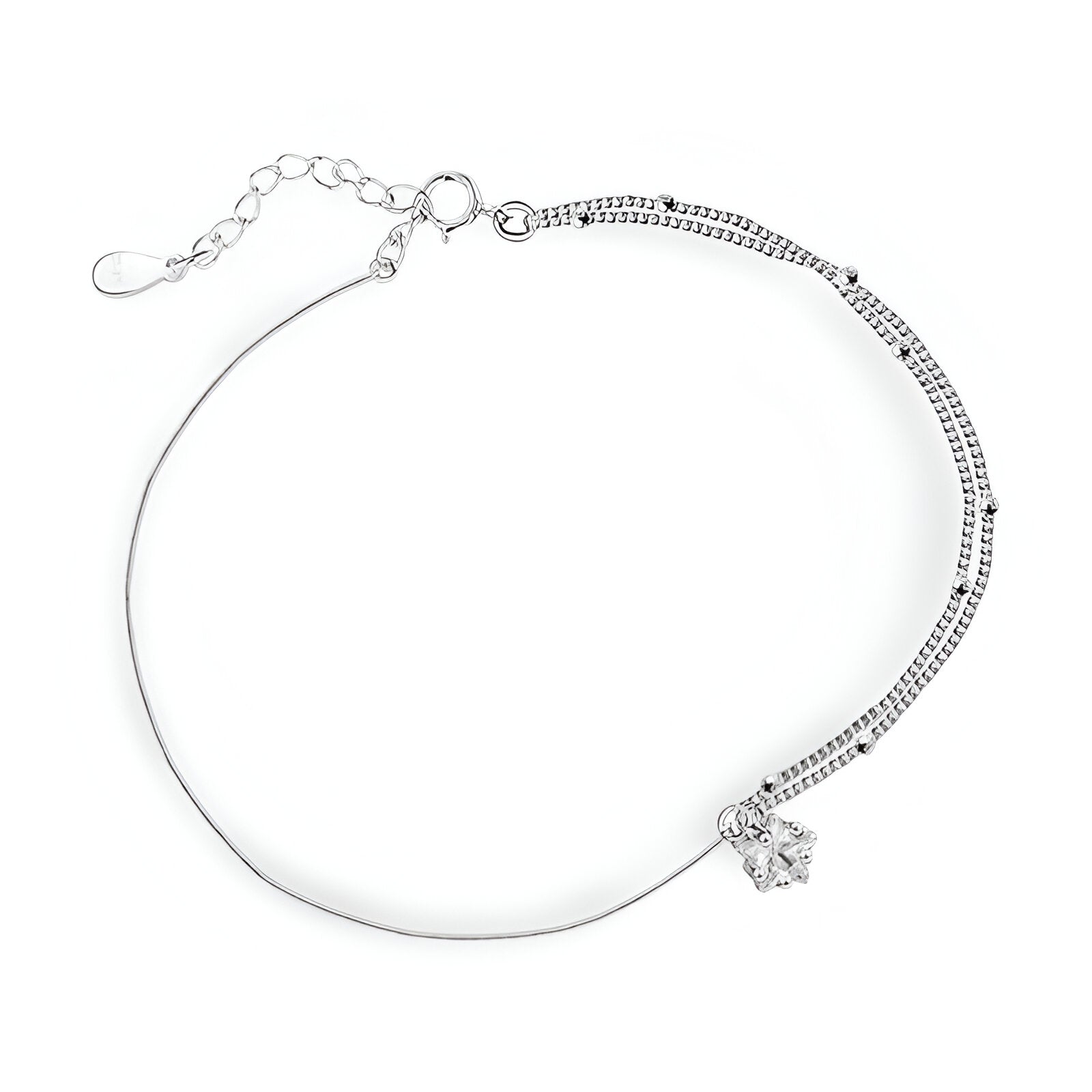 Bracelet en argent sterling, étoile étincelante, pour femme, modèle Anika - La Boutique du Bracelet