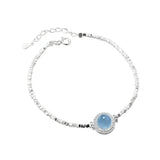Bracelet en argent sterling, pierre d'aigue-marine, pour femme, modèle Trina - La Boutique du Bracelet