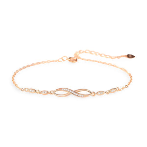 Bracelet en argent sterling pour femme, charm infini incrusté de pierres, modèle Ornella