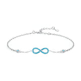 Bracelet en argent sterling pour femme, charm infini orné de turquoises, modèle Béatrice - La Boutique du Bracelet