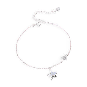Bracelet en argent sterling pour femme, étoile "Love", modèle Alma