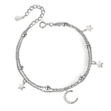 Bracelet en argent sterling pour femme, lune scintillante, modèle Déborah - La Boutique du Bracelet