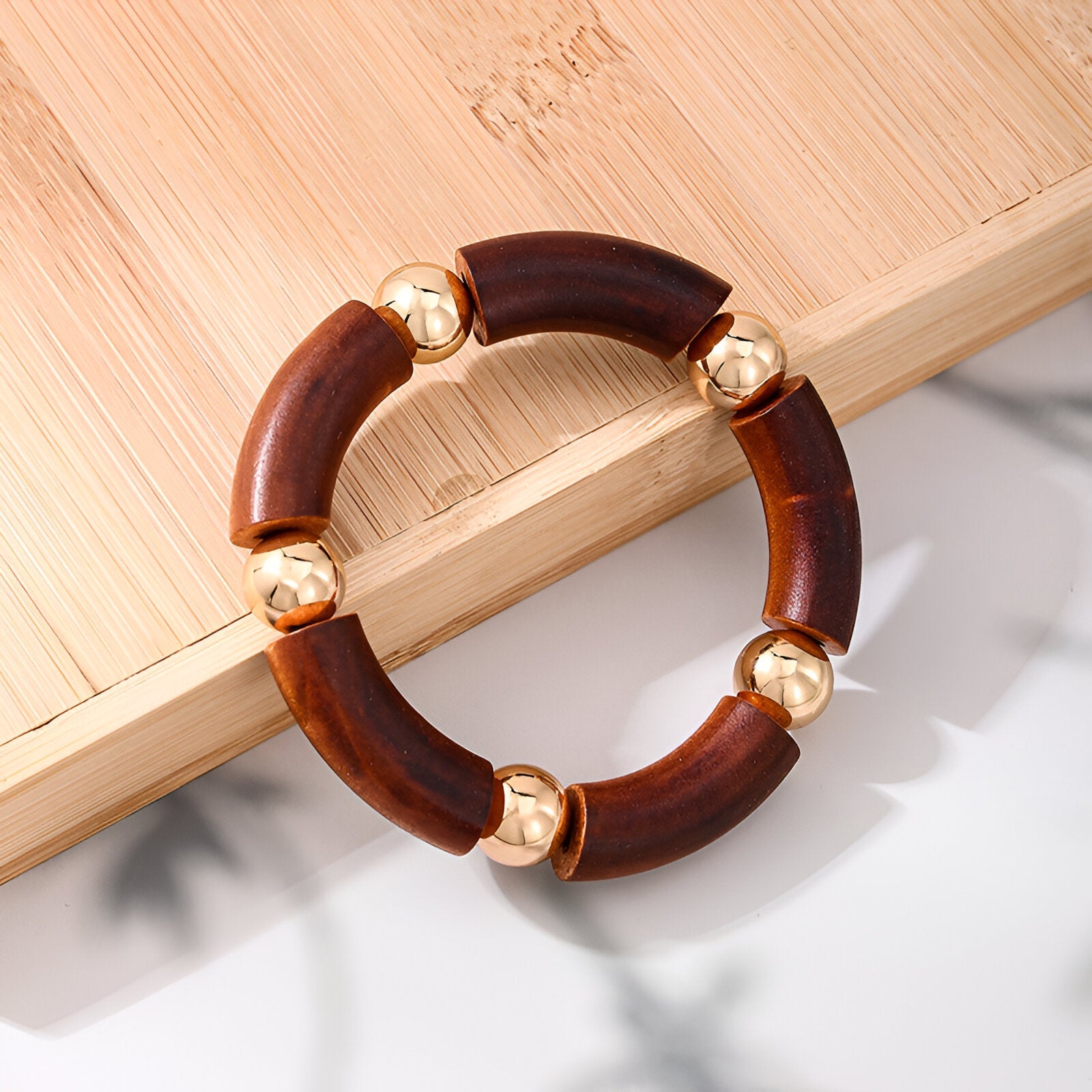 Bracelet en bois naturel, jonc délicat, pour femme, modèle Kubra - La Boutique du Bracelet