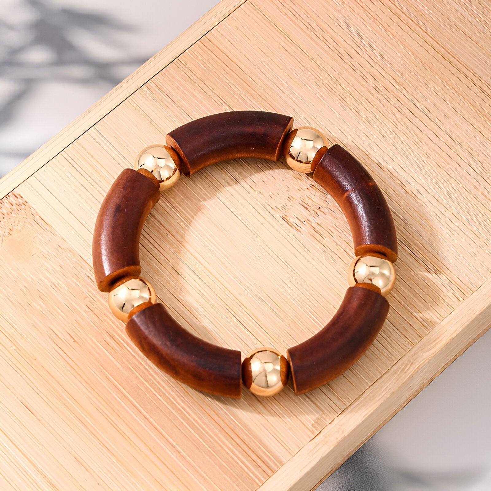 Bracelet en bois naturel, jonc délicat, pour femme, modèle Kubra - La Boutique du Bracelet