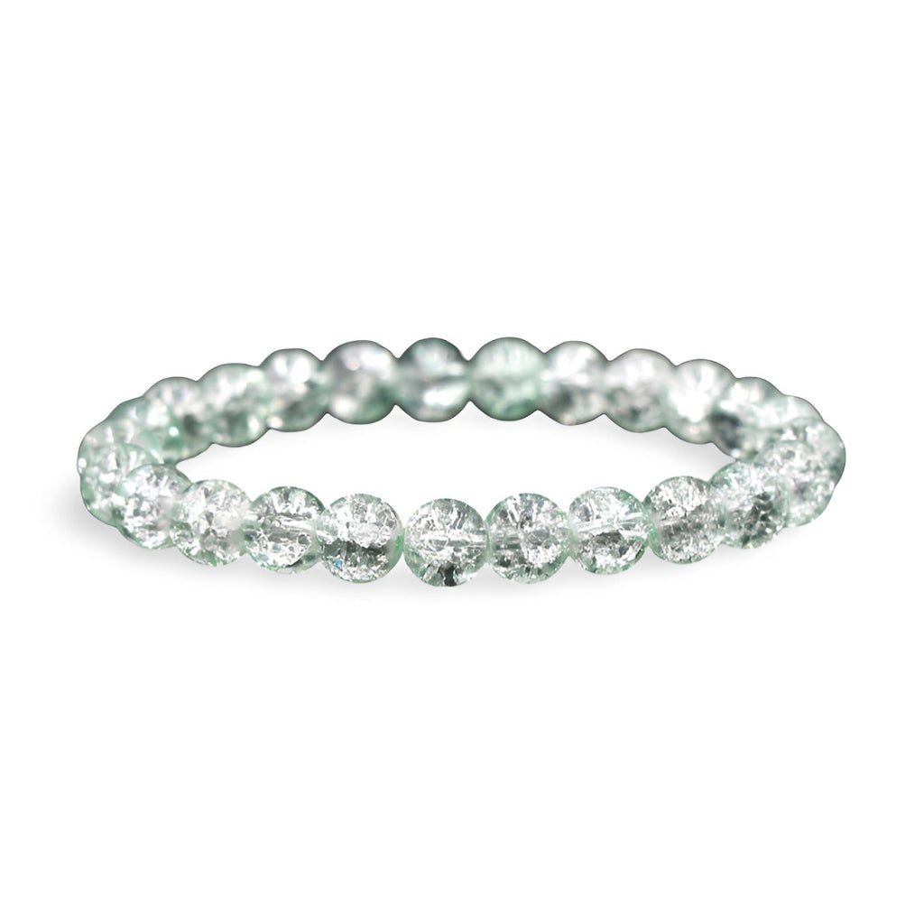 Bracelet femme en perles de cristal transparentes scintillantes, style élégant et fin.