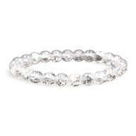 Bracelet femme en cristaux transparents ronds, design élégant et scintillant.