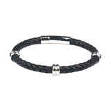 Bracelet en cuir et acier inoxydable, au détails métalliques, modèle Luvin - La Boutique du Bracelet