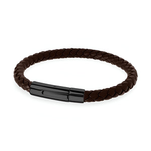 Bracelet en cuir et acier inoxydable, au style alluré, modèle Djilsi - La Boutique du Bracelet