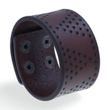 Bracelet en cuir large, manchette à trous, pour homme, modèle Uri - La Boutique du Bracelet
